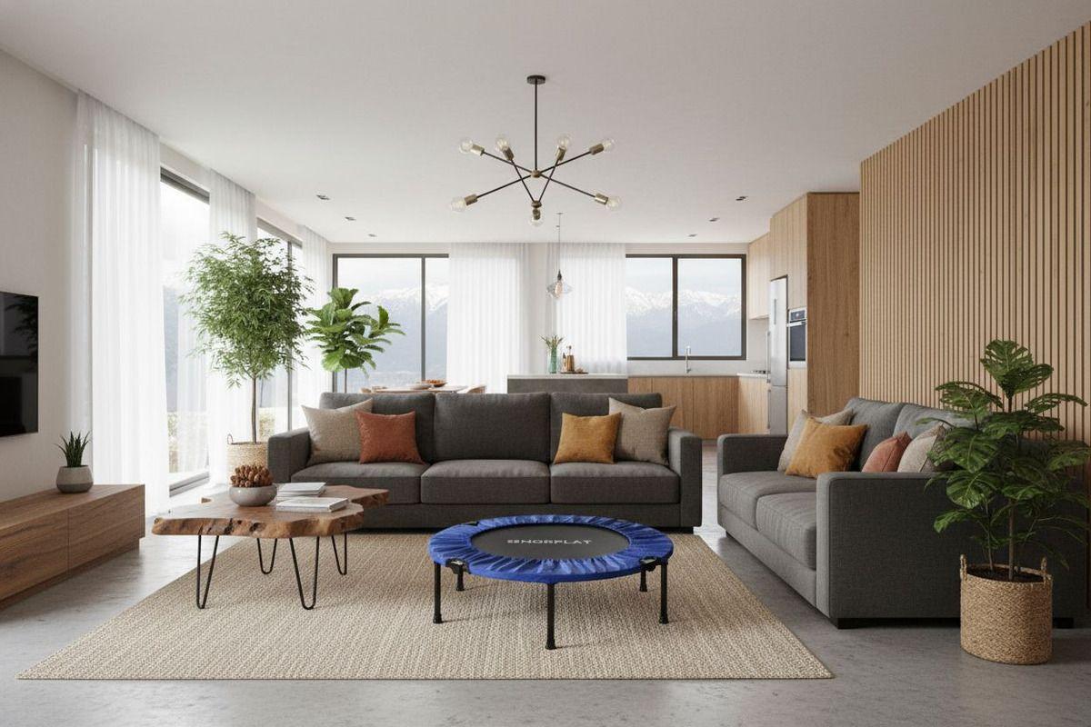 Trampolín Fitness 100cm Plegable Cama Elástica - Norplat Azul-3