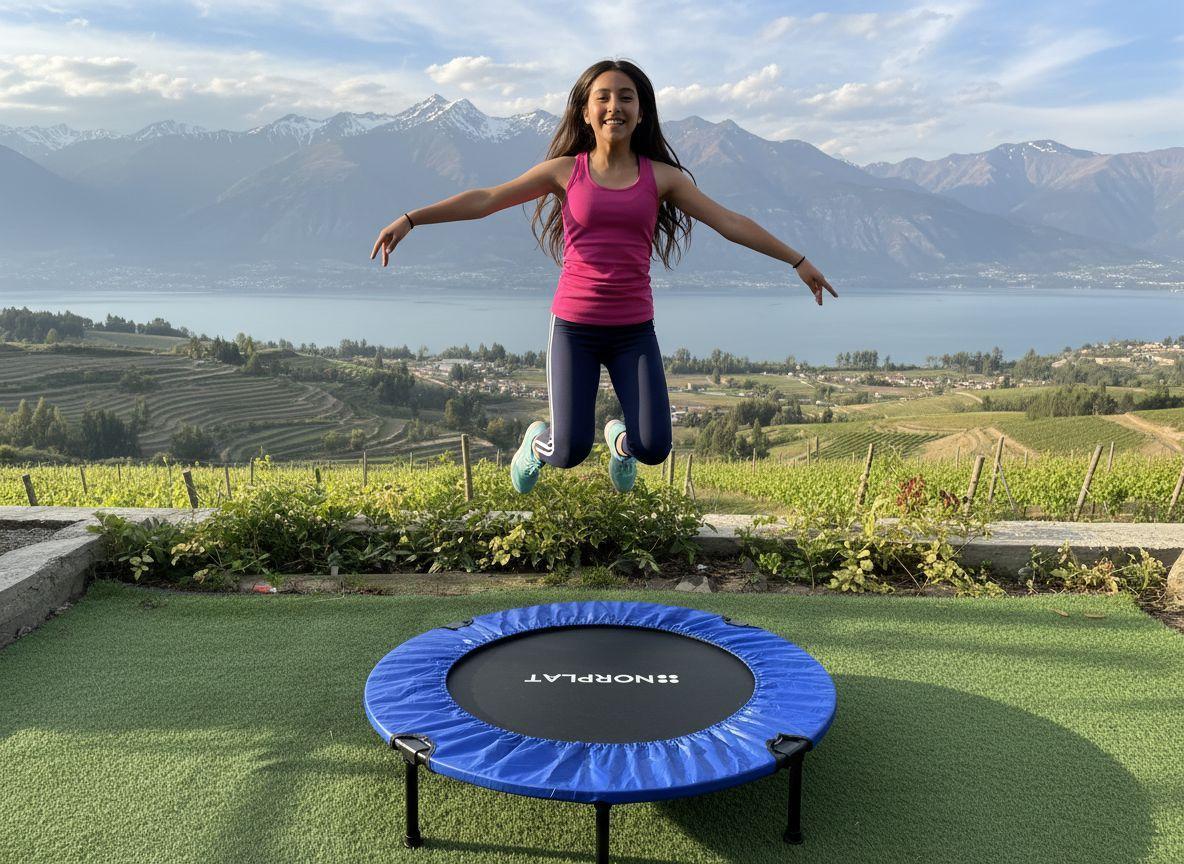 Trampolín Fitness 100cm Plegable Cama Elástica - Norplat Azul-5