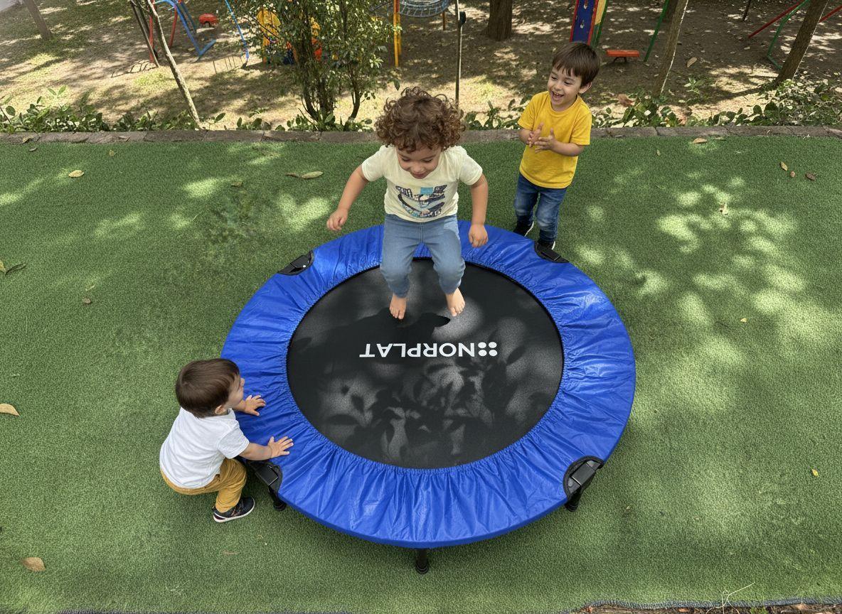 Trampolín Fitness 100cm Plegable Cama Elástica - Norplat Azul-6