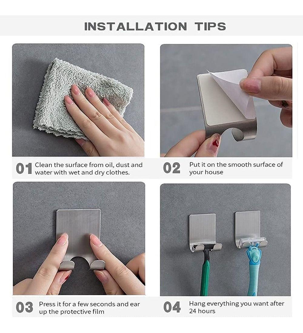 Pack De 10 Colgadores Percha Doble Baño Organizador Adhesivo - Norplat-4