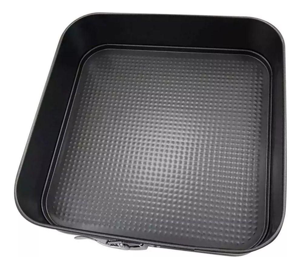 5 Molde Cuadrado Antiadherente Desmontable Tortas Repostería - Norplat-4