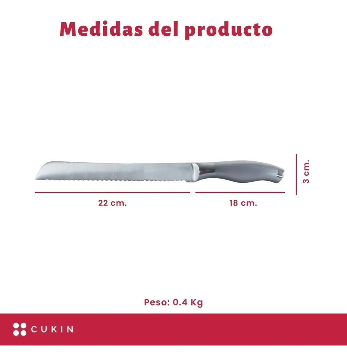 Cuchillo Aserrado Para Pan 20 Cm - Norplat-3