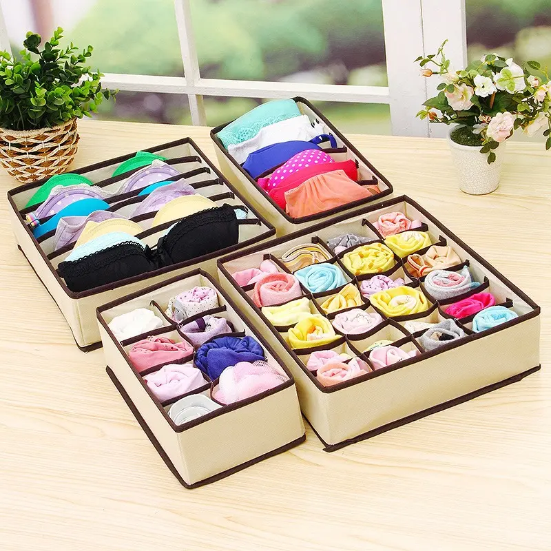 Set 4 Cajas Organizadoras De Conjuntos Y Ropa Interior Mujer Norplat-2