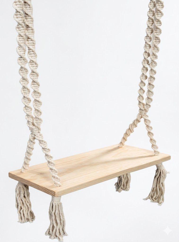 Columpio De Madera Para Niños Fácil De Amarrar - Norplat Madera Clara-0