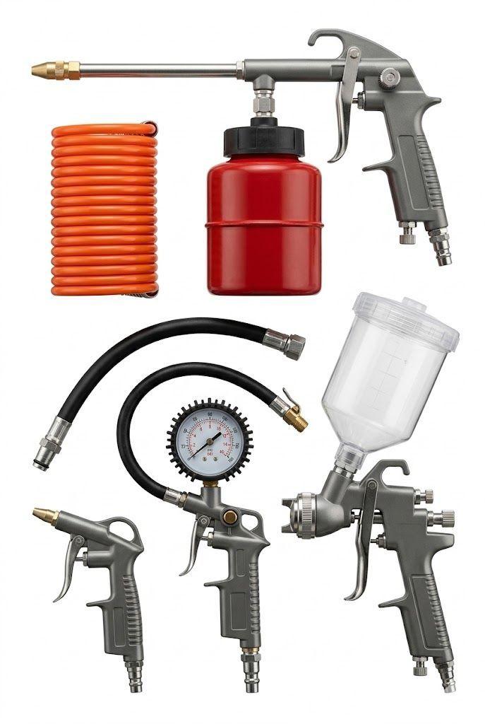 Kit Pistola Inflador Compresor 5 Piezas Neumáticas - Norplat-0