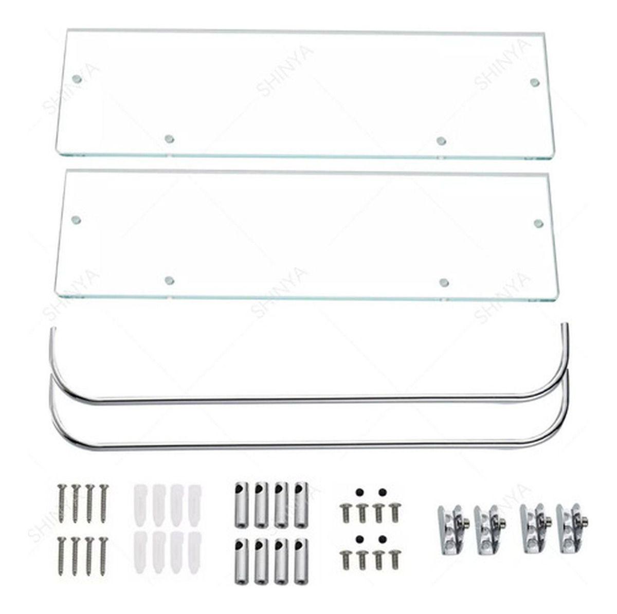 Organizador Ducha Repisa Baño Set 2 Vidrio Templado Norplat-5
