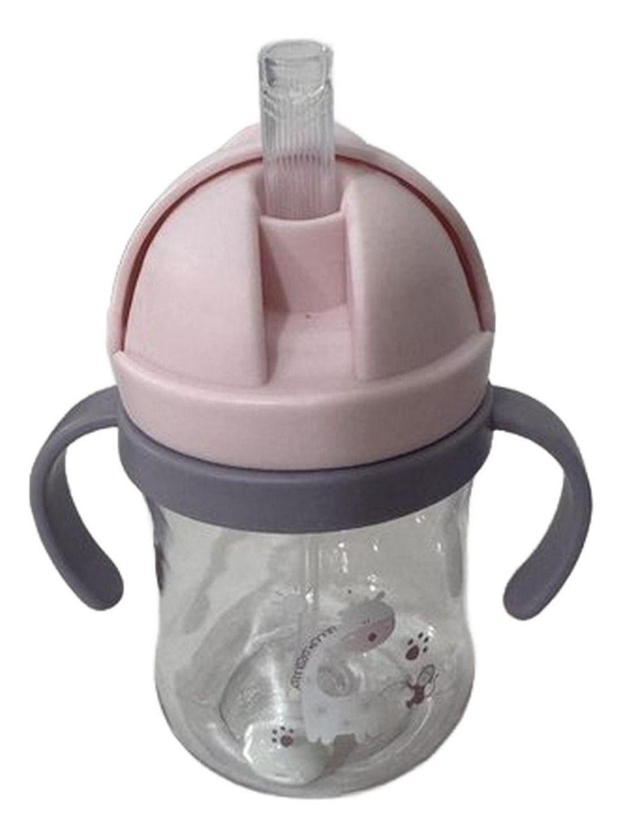 Vaso Antiderrame Norplat Para Bebe Con Bombilla 250ml 360° Rosa Jirafa-8