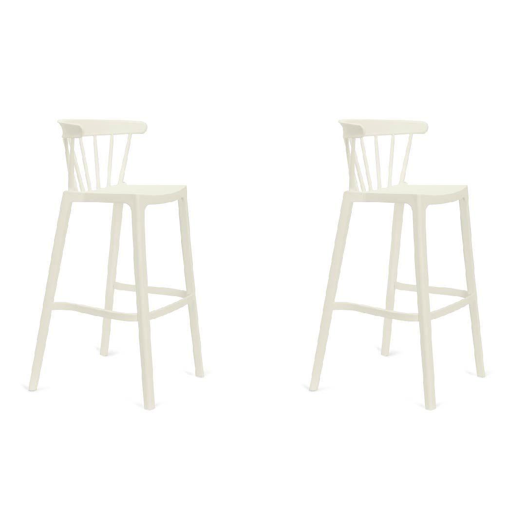 Set 2 Taburetes SALOON - Blanco Invierno 60CM-0