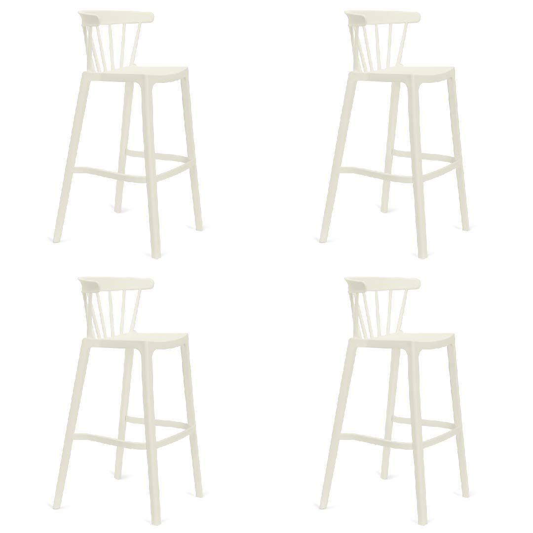 Set 4 Taburetes SALOON - Blanco Invierno-0