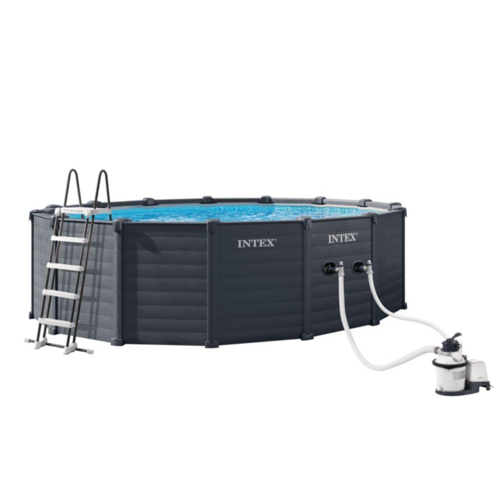 Piscina Estructural INTEX Graphite Grey Panel 478 x 124 cm, 16.805L-2