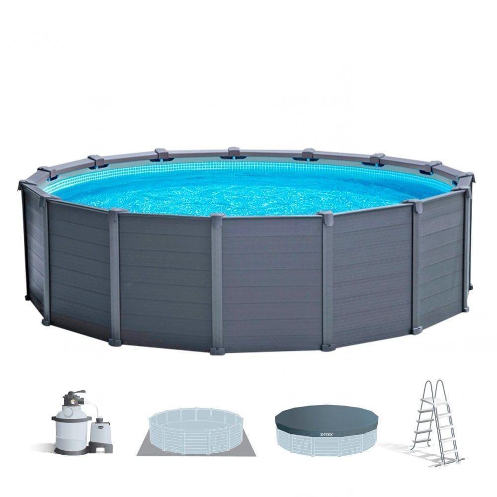 Piscina Estructural INTEX Graphite Grey Panel 478 x 124 cm, 16.805L-5