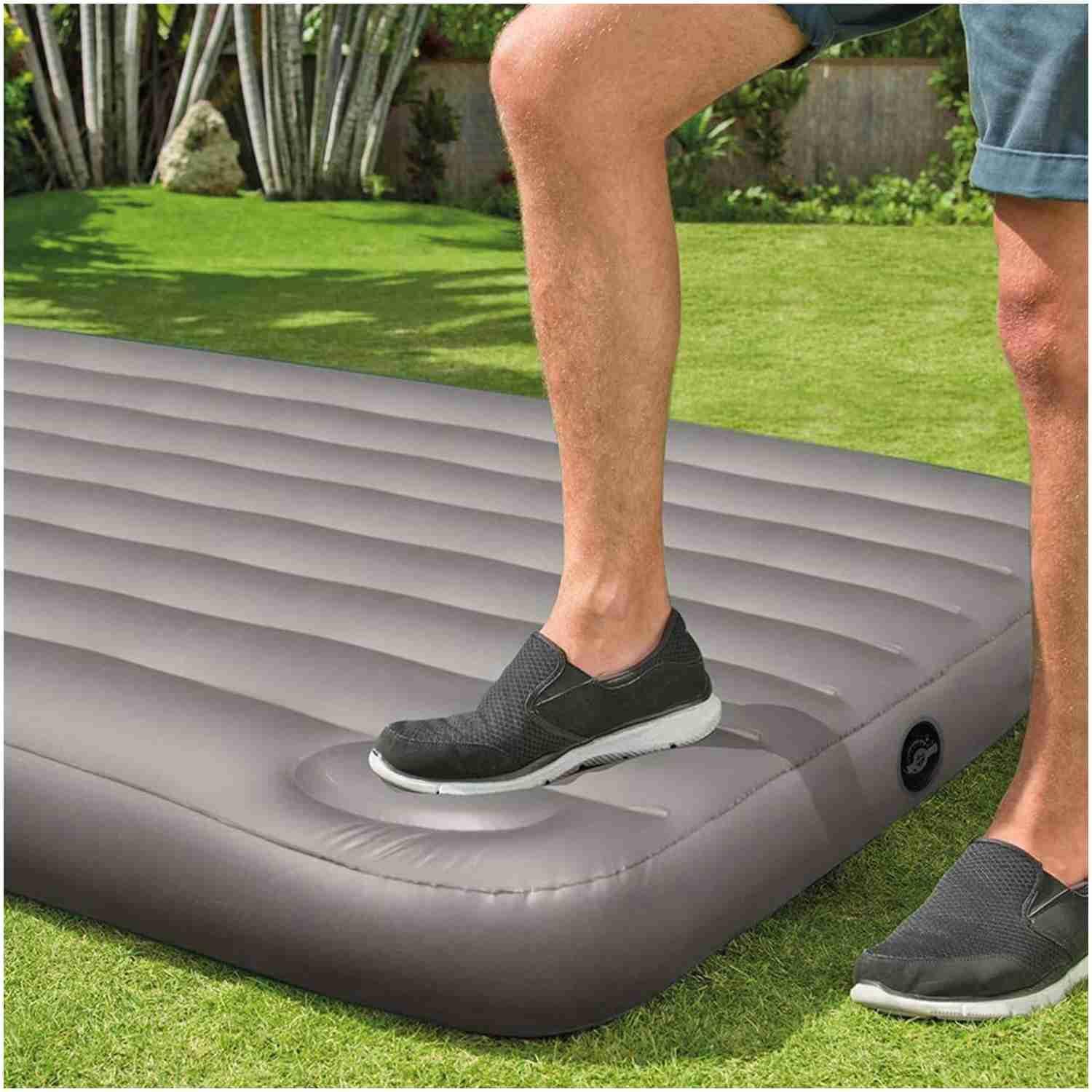 Colchón Inflable con Inflador de Pie INTEX 2 Plazas Downy 152x203x25 cm-5