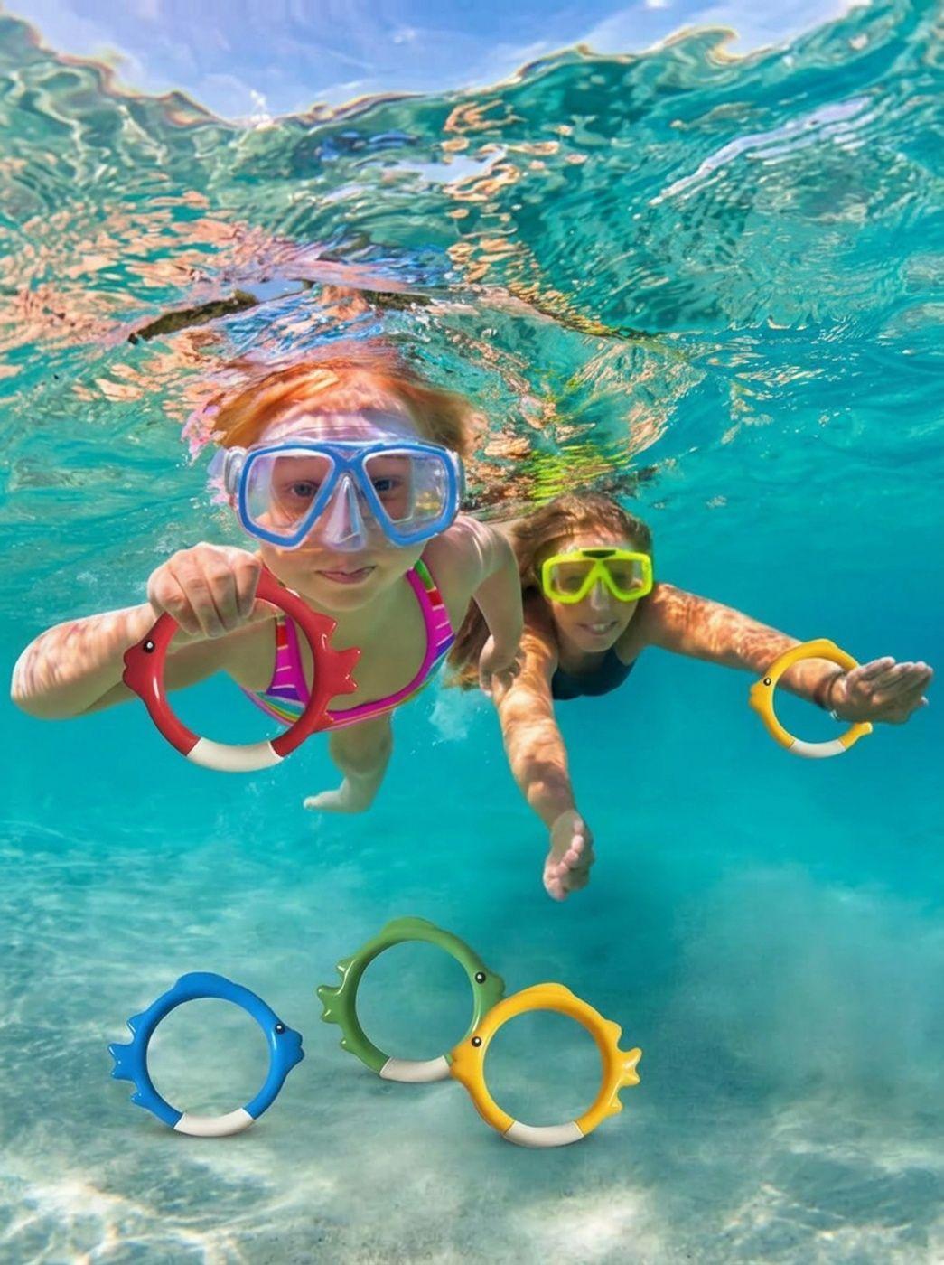 Juego De Piscina 4 Anillos de Pez Bajo el Agua Fish Rings-1