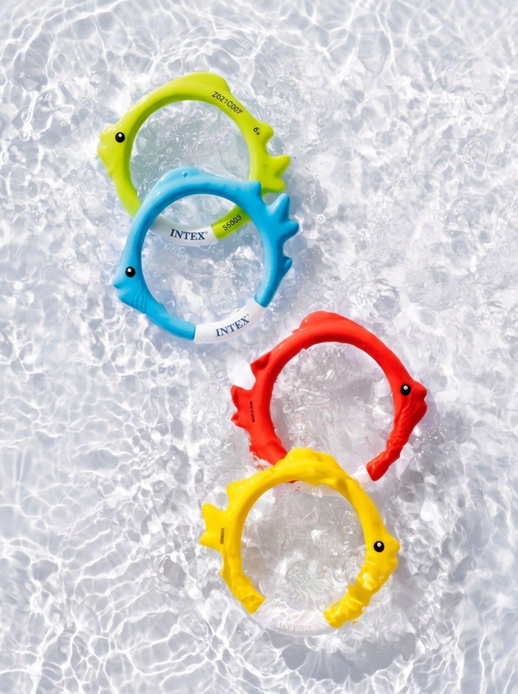 Juego De Piscina 4 Anillos de Pez Bajo el Agua Fish Rings-3