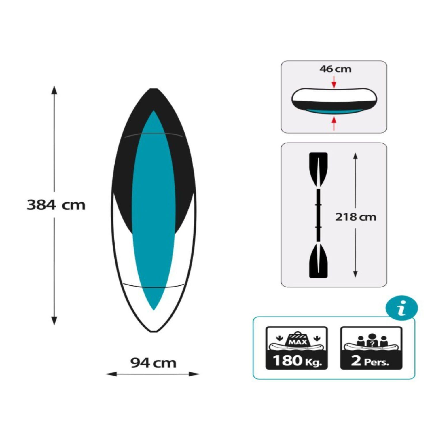 Kayak Inflable Individual INTEX Excursión Pro K2 para 2 Personas-6