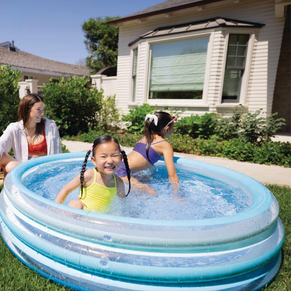 Piscina Infantil Inflable INTEX Blue Biss con Suelo Estampado 147 x 33 cm, 330L-4
