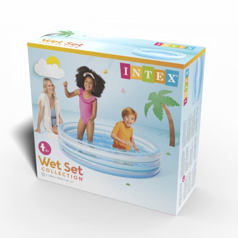 Piscina Infantil Inflable INTEX Blue Biss con Suelo Estampado 147 x 33 cm, 330L-6