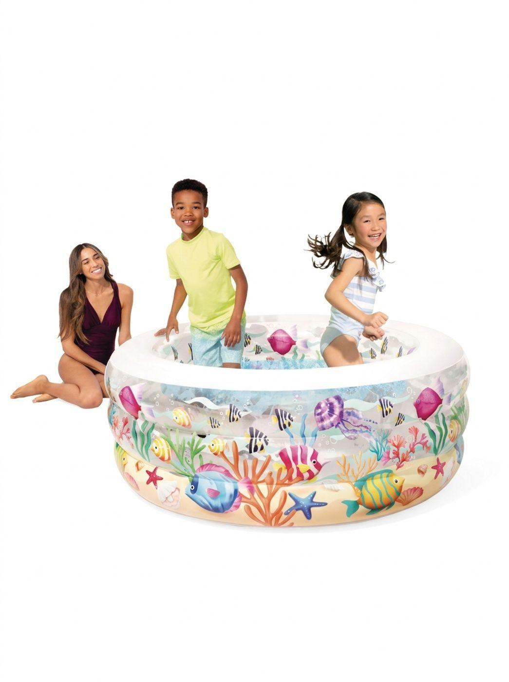 Piscina Inflable INTEX Fishy Fun con Piso Inflable 152 x 56 cm, 360L-2