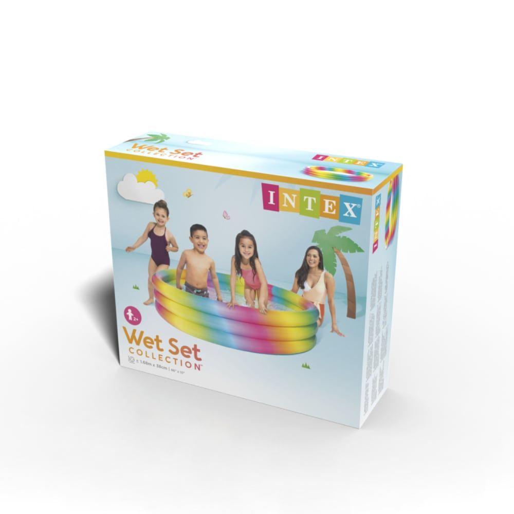 Piscina Infantil Inflable INTEX 3 Anillos Arcoíris 147 x 33 cm, 275L-3