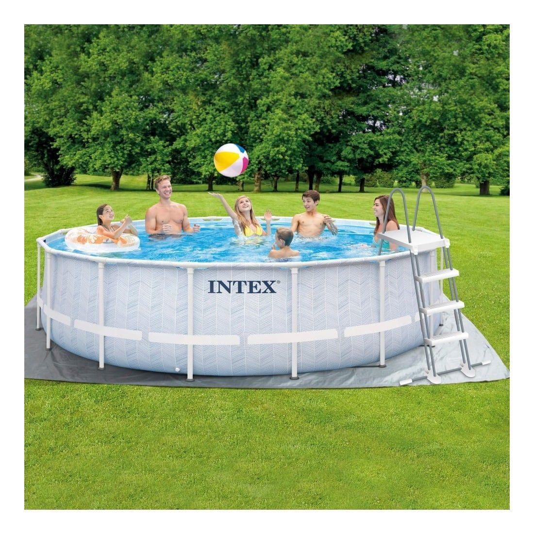 Piscina Estructural Redonda INTEX Prism Frame Chevron 488 x 122 cm, 19.156L-1