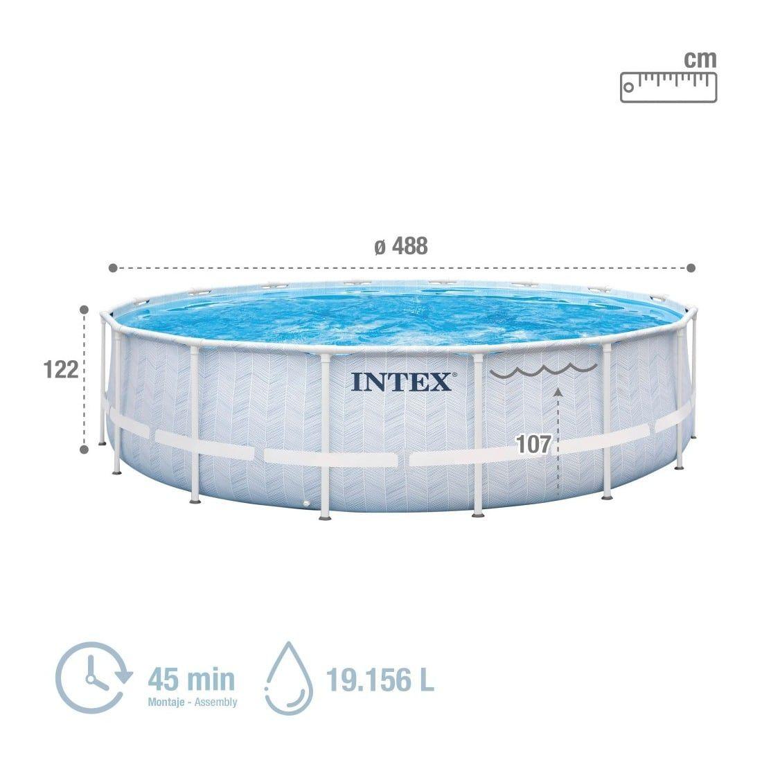 Piscina Estructural Redonda INTEX Prism Frame Chevron 488 x 122 cm, 19.156L-6