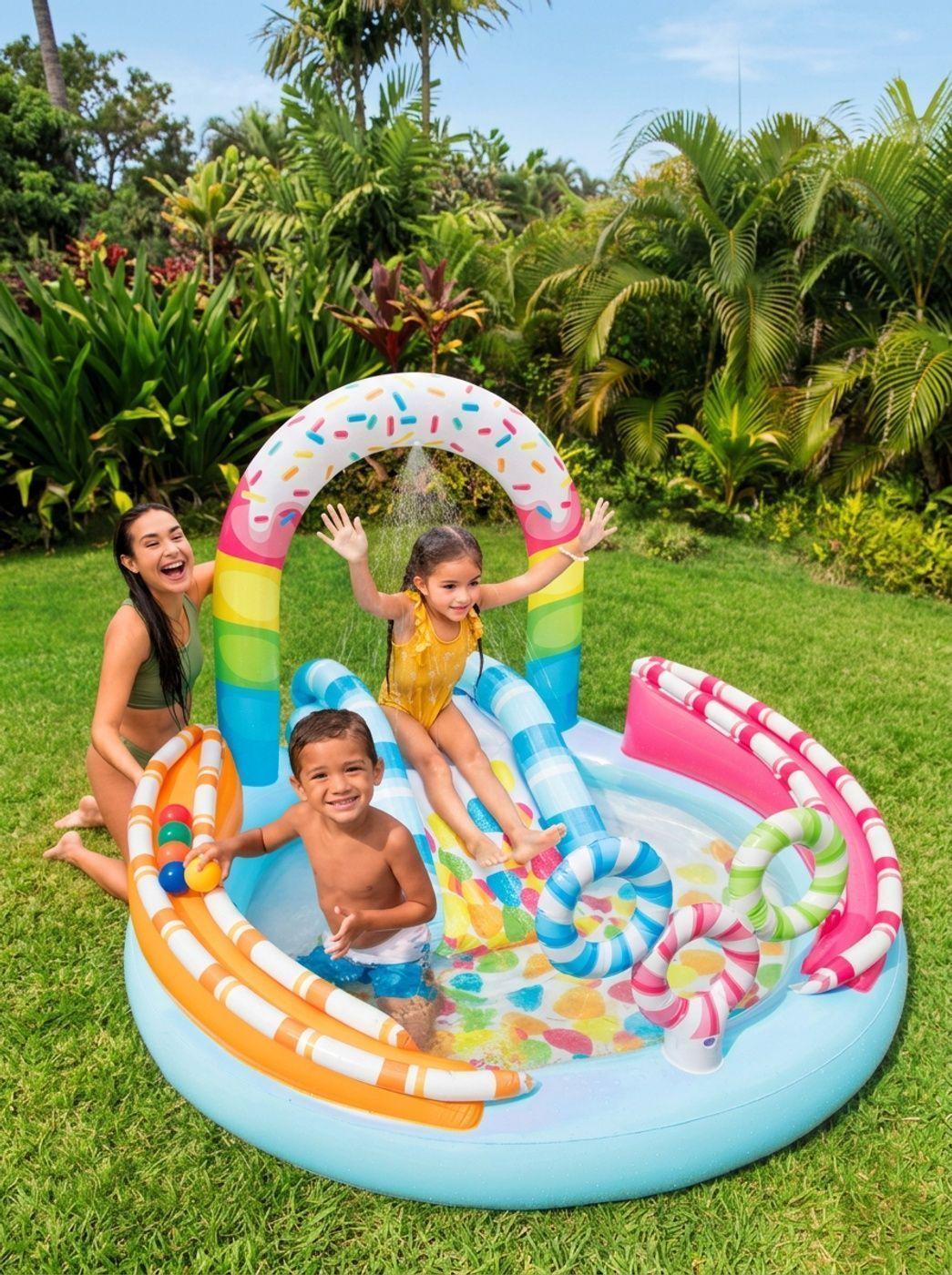 Piscina Centro de Juegos INTEX Candy Fun con Tobogán-1