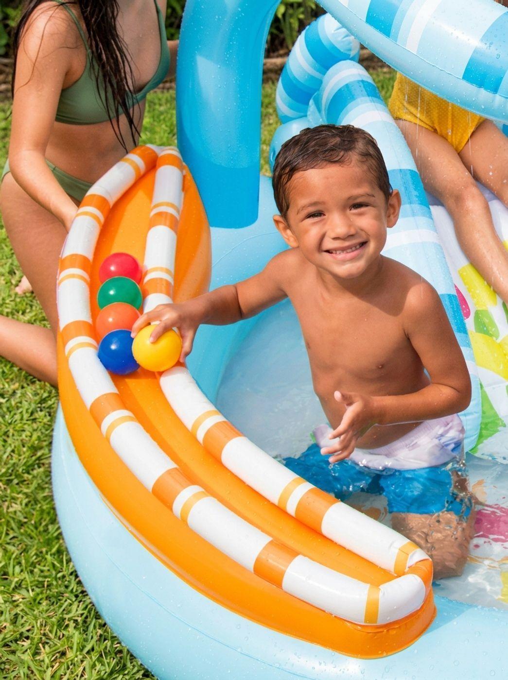 Piscina Centro de Juegos INTEX Candy Fun con Tobogán-2