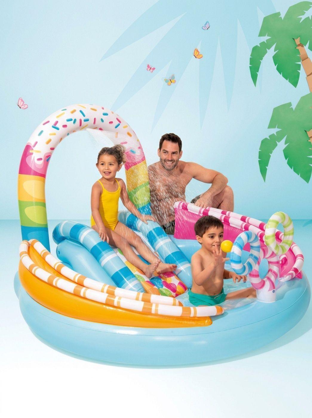Piscina Centro de Juegos INTEX Candy Fun con Tobogán-5
