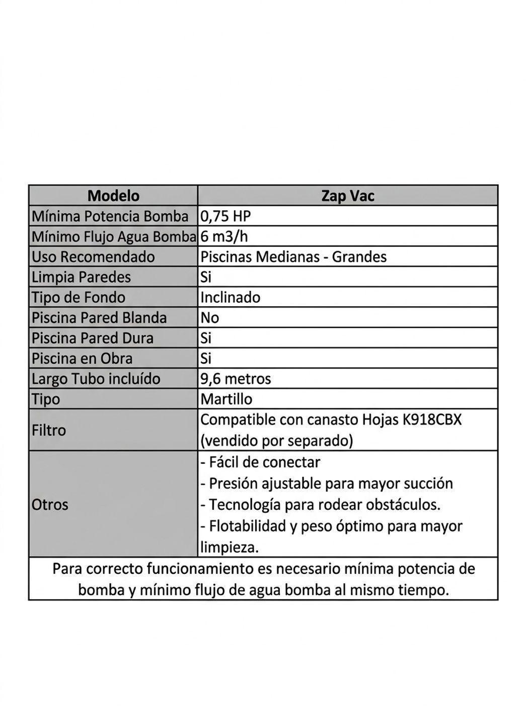 Aspiradora Limpiafondos Para Piscinas Enterradas KOKIDO ZapVac-7