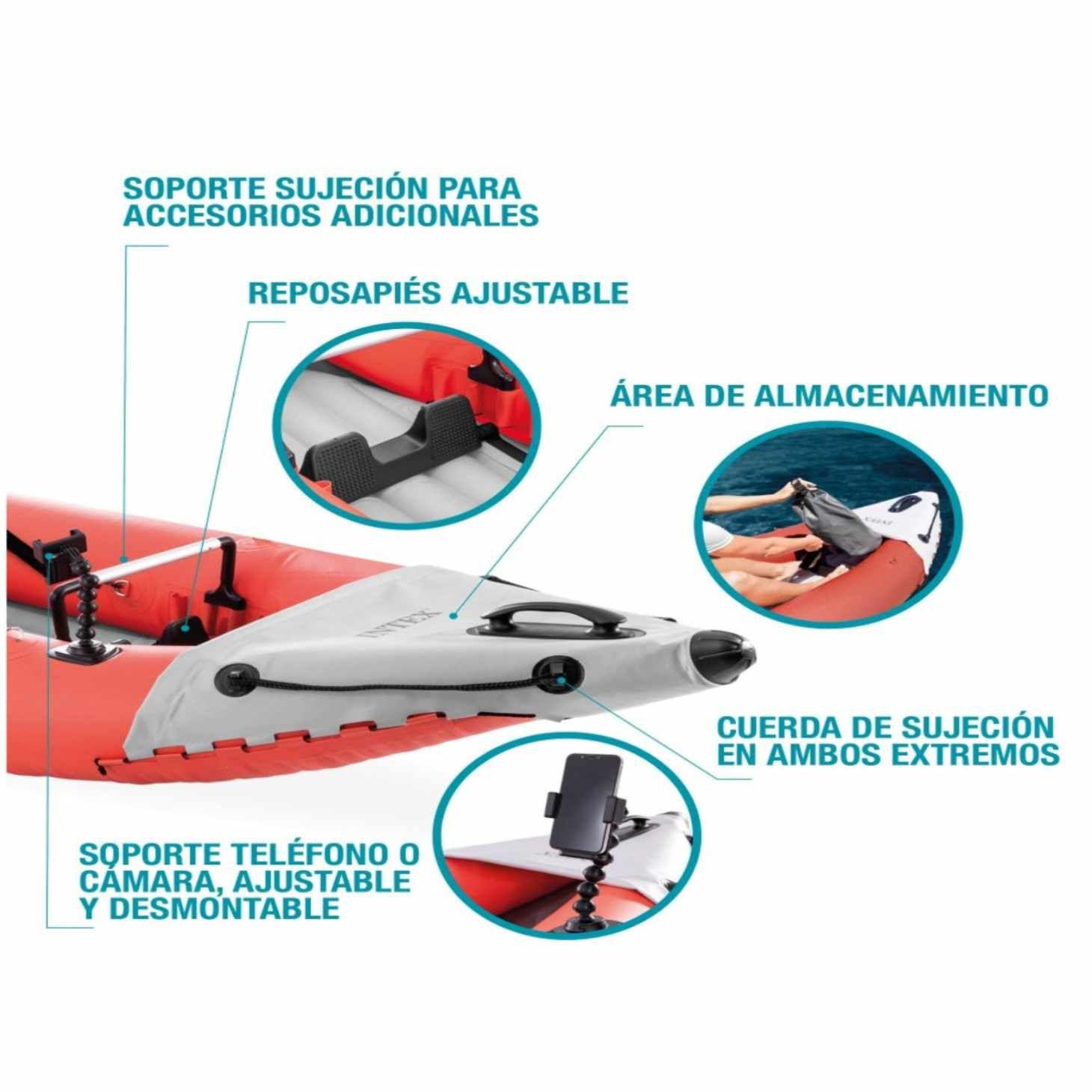 Kayak Inflable Individual INTEX Excursion Pro K1 para 1 Persona-3