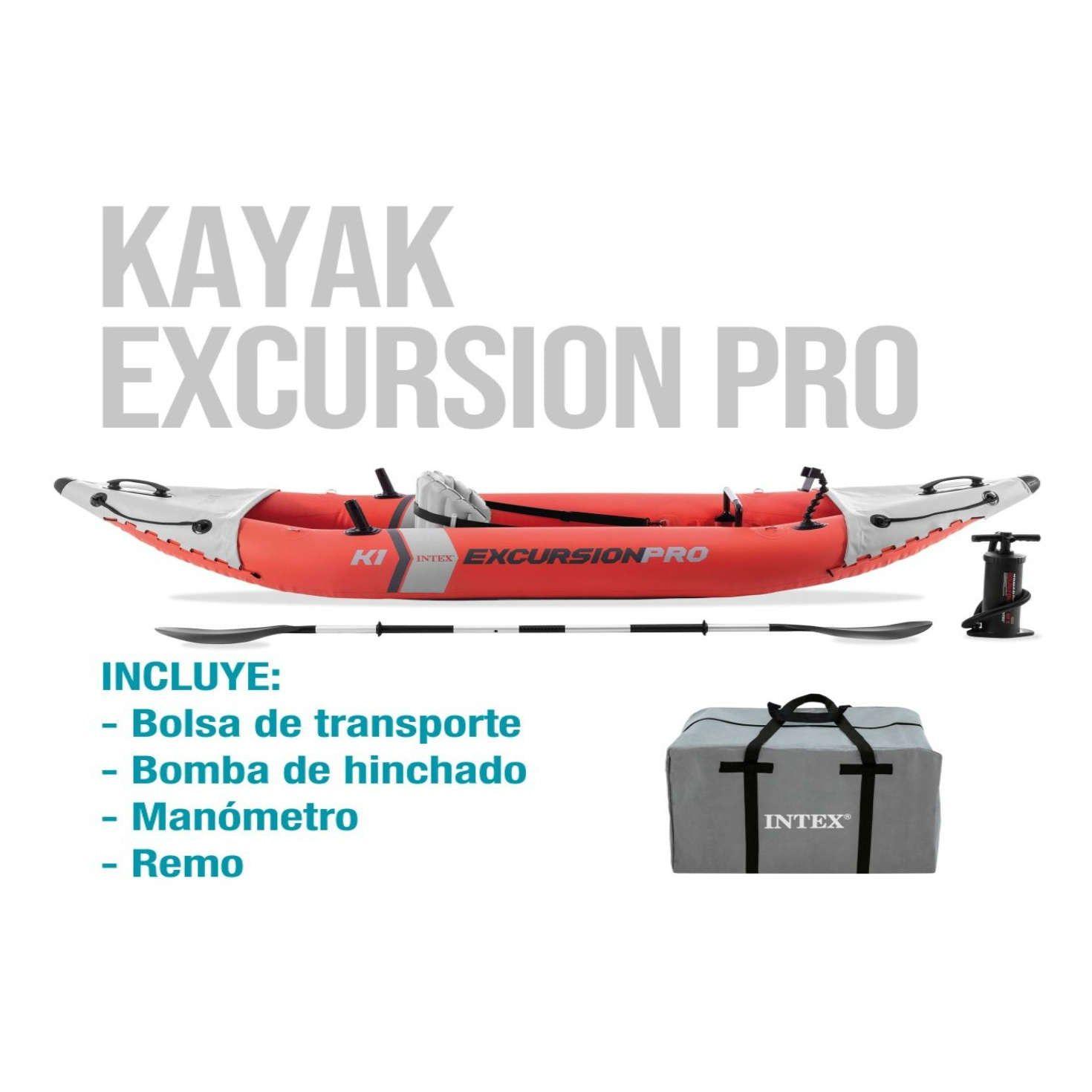 Kayak Inflable Individual INTEX Excursion Pro K1 para 1 Persona-4