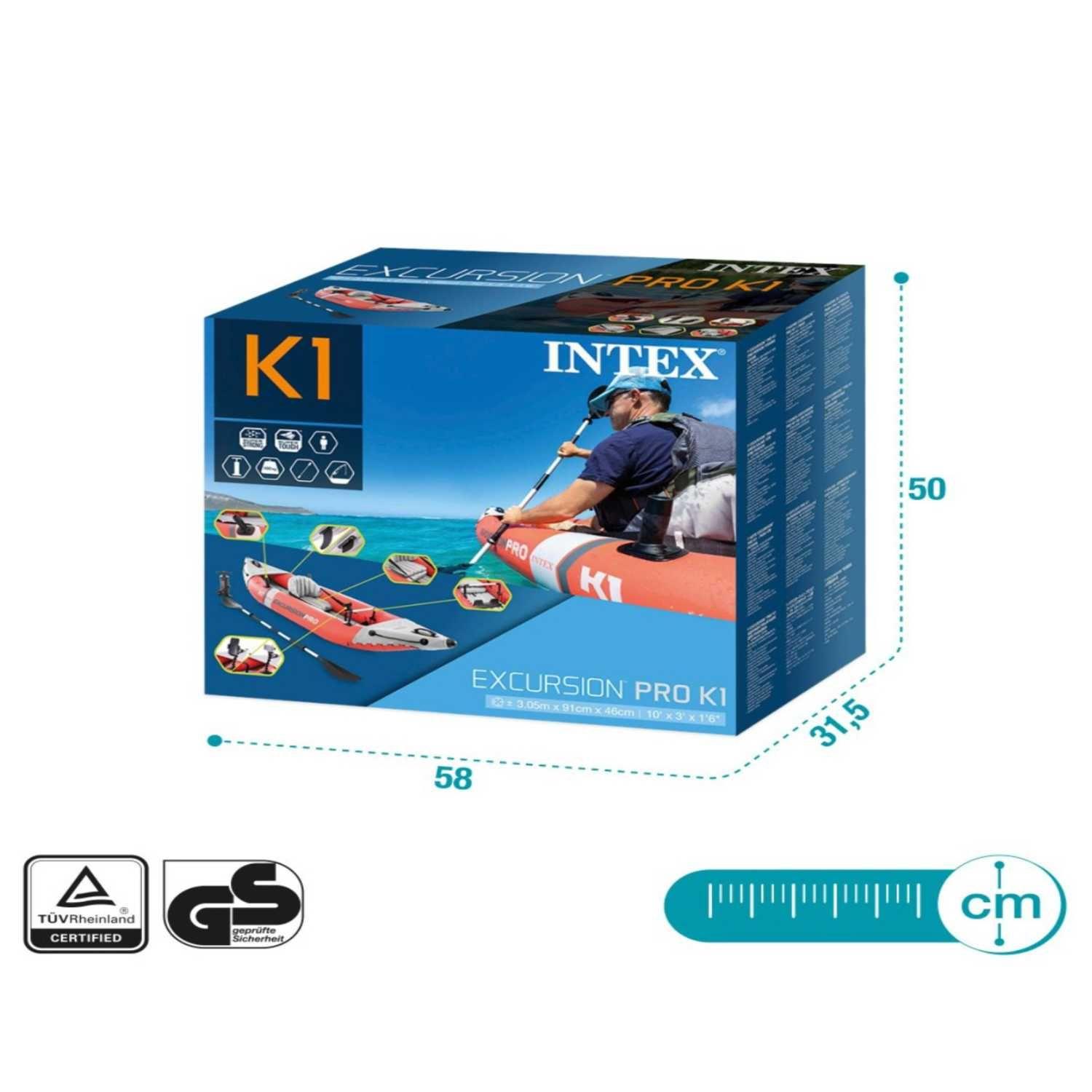 Kayak Inflable Individual INTEX Excursion Pro K1 para 1 Persona-7