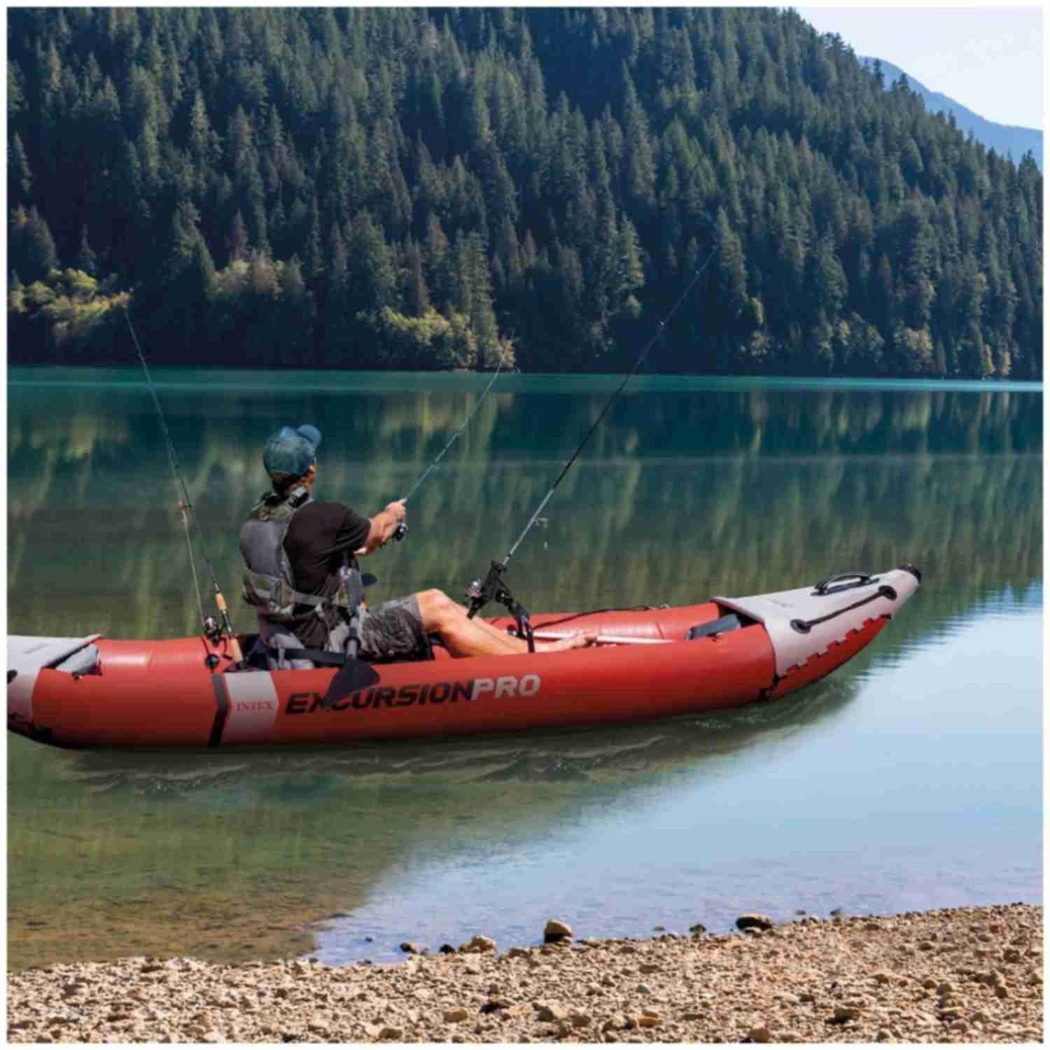 Kayak Inflable Individual INTEX Excursion Pro K1 para 1 Persona-8