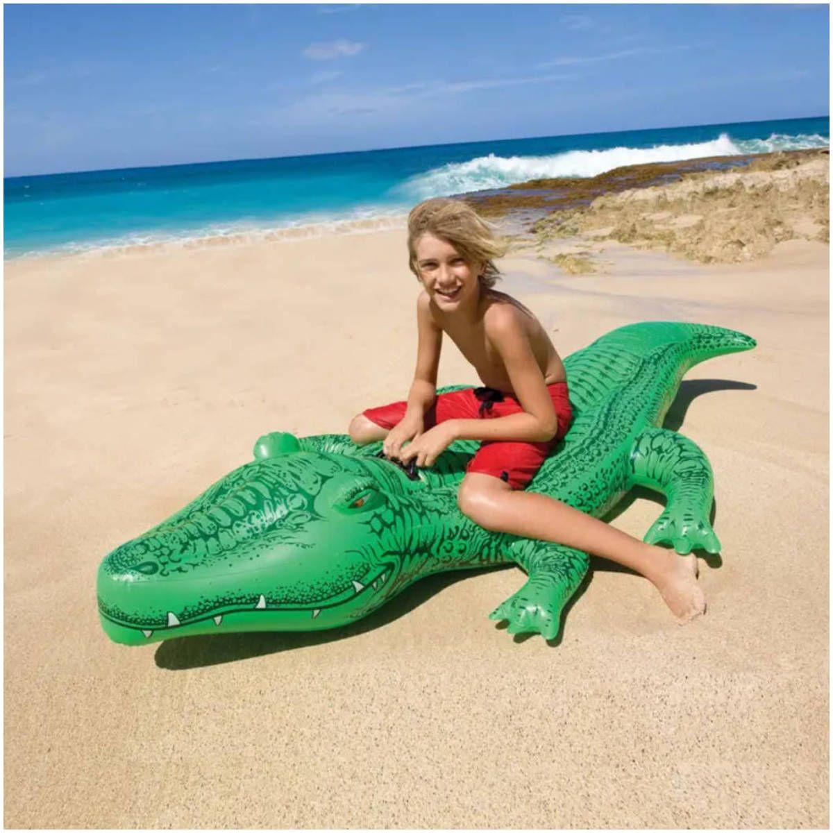 Flotador Inflable Montable INTEX Cocodrilo con 4 Asas, 203 X 114 Cm-2