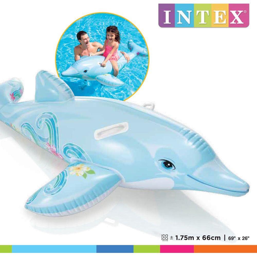 Flotador Delfin Inflable Montable con Asas INTEX 175 x 66 cm.-3