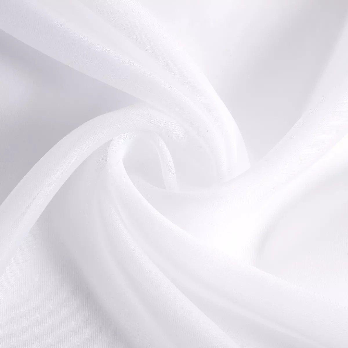 Cortina Velo Liso Con Presilla 140x220 Cm 2 Paño - Blanco-2
