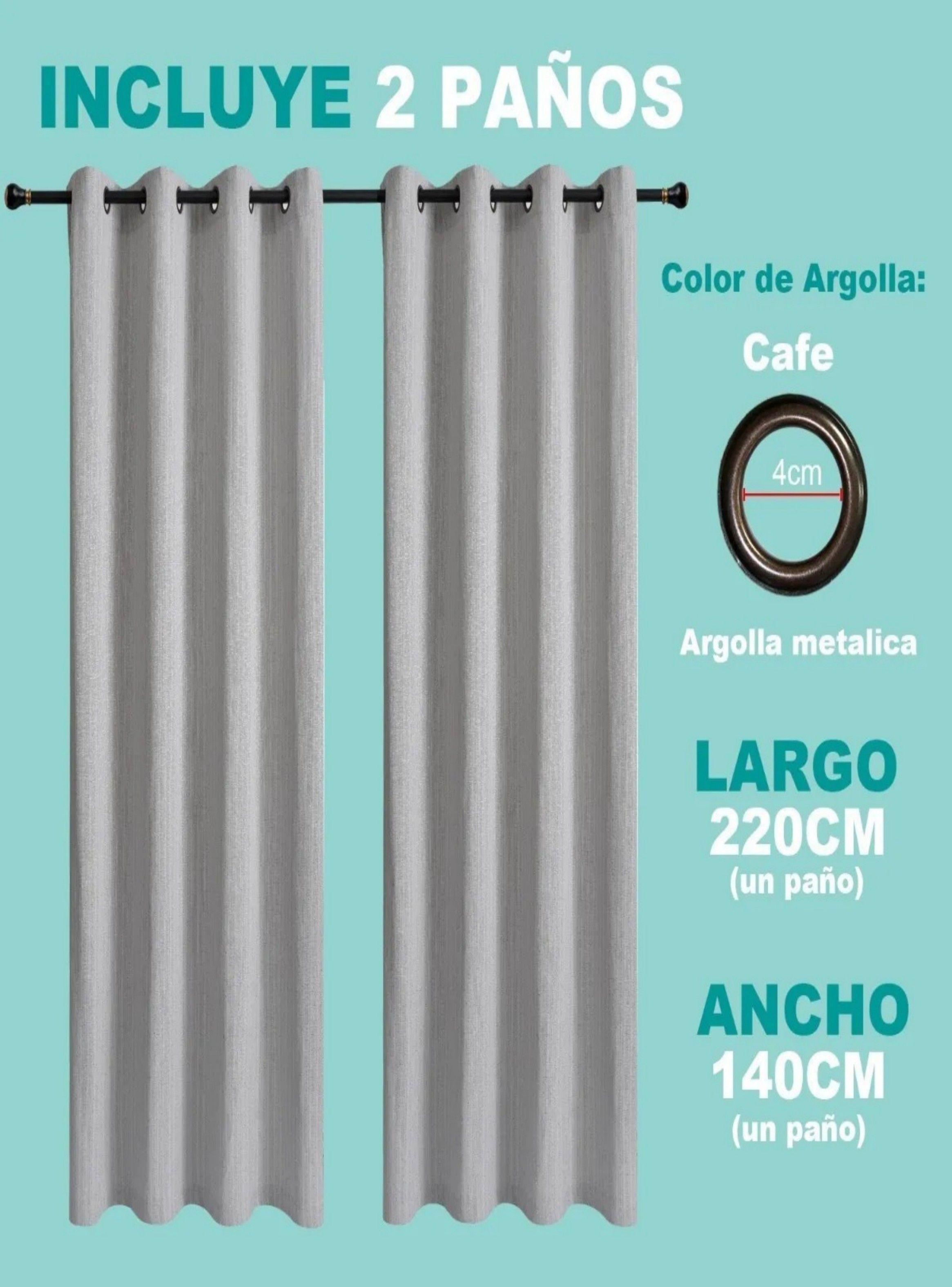 Cortinas Bumbu Liso Hogar 2 Panos 140x220 Cm-2