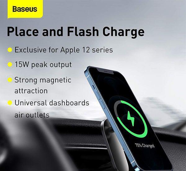 Soporte De Auto Con Carga Inalambrica Big Energy Iphone 12 15 W Baseus-6