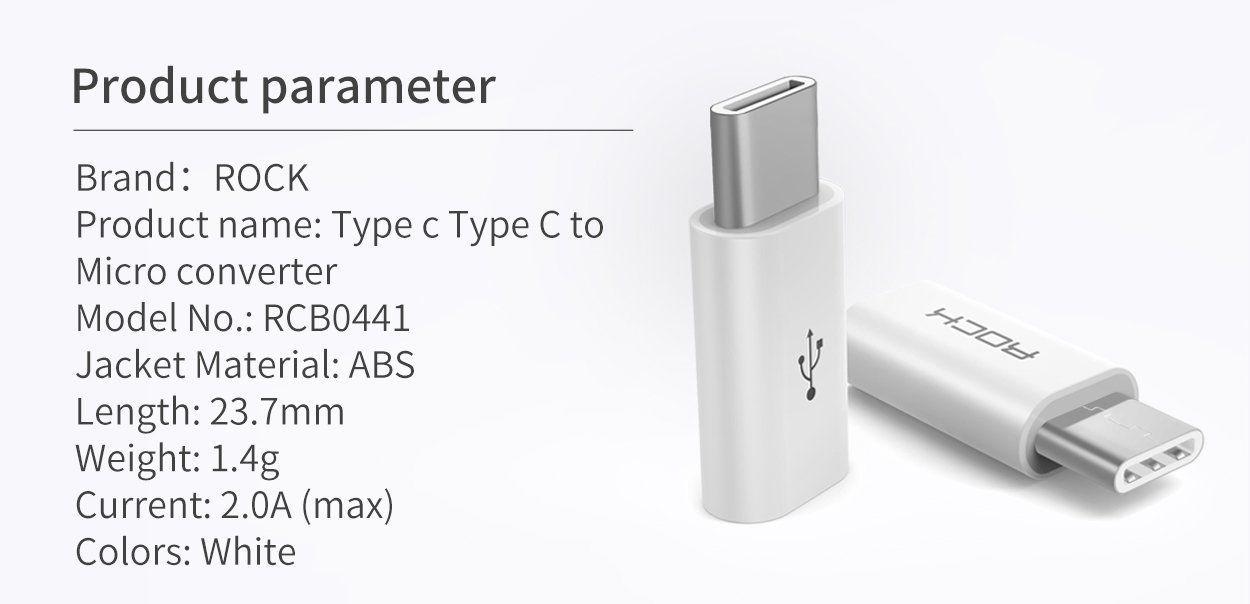 Adaptador Micro USB a USB C Rock-2
