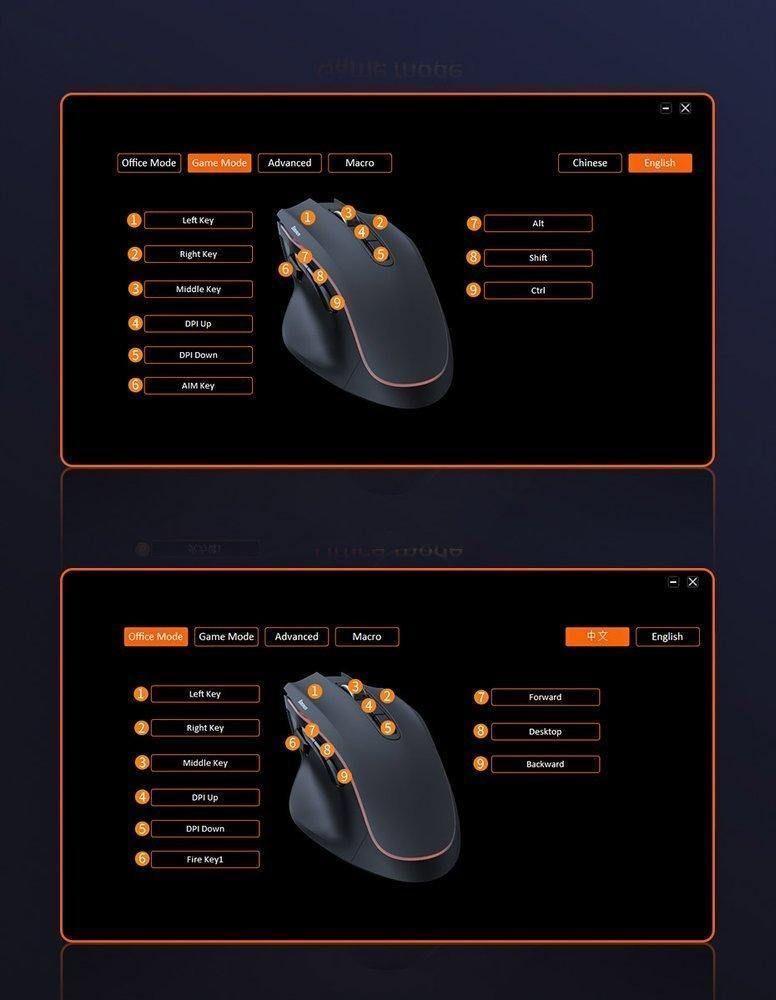 Mouse Gamer Fornite Tibia Gamo 6400 DPI 9 Botones Programables Baseus-8