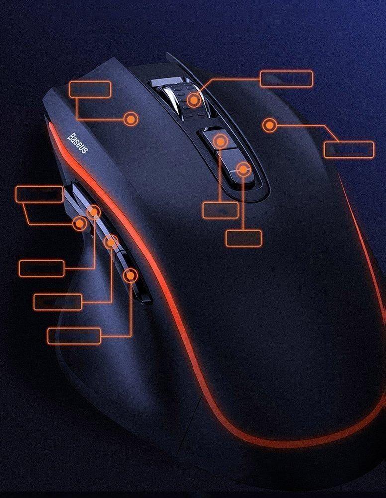 Mouse Gamer Fornite Tibia Gamo 6400 DPI 9 Botones Programables Baseus-6