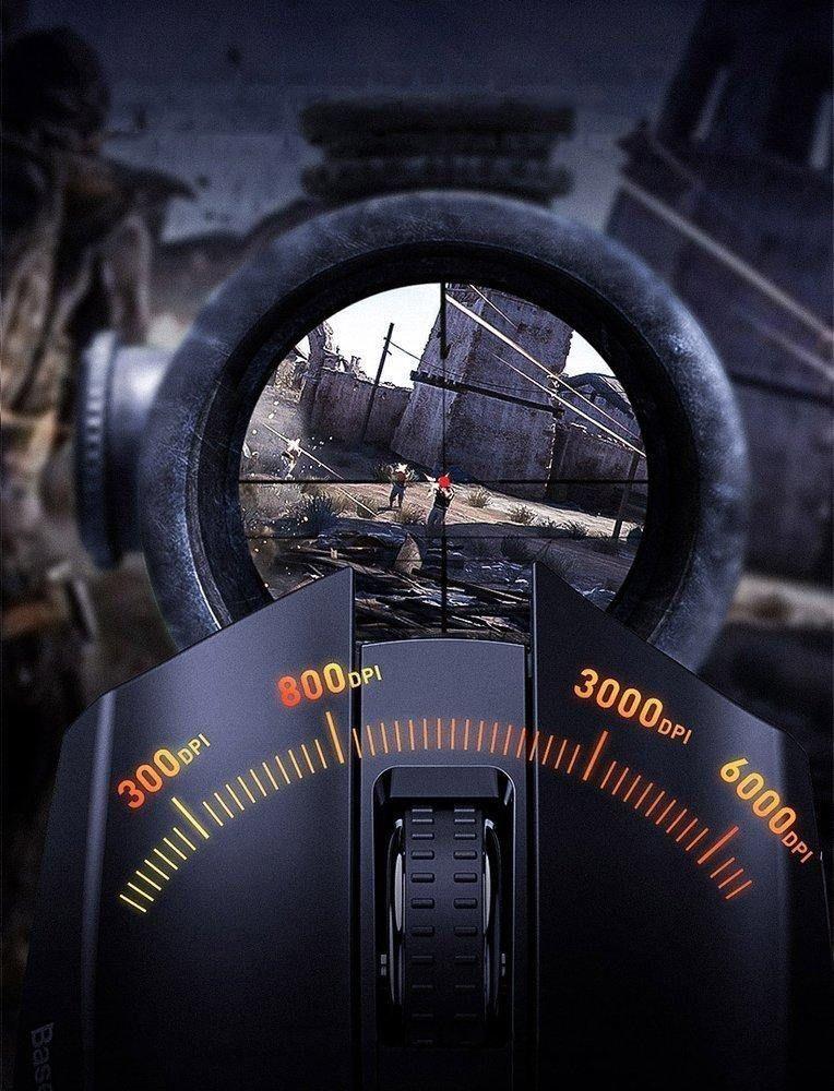 Mouse Gamer Fornite Tibia Gamo 6400 DPI 9 Botones Programables Baseus-7