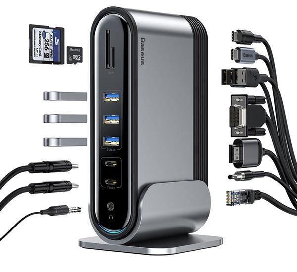 Hub Multipuertos 16 en 1 Working Station 100W Mac o Notebook Baseus-0