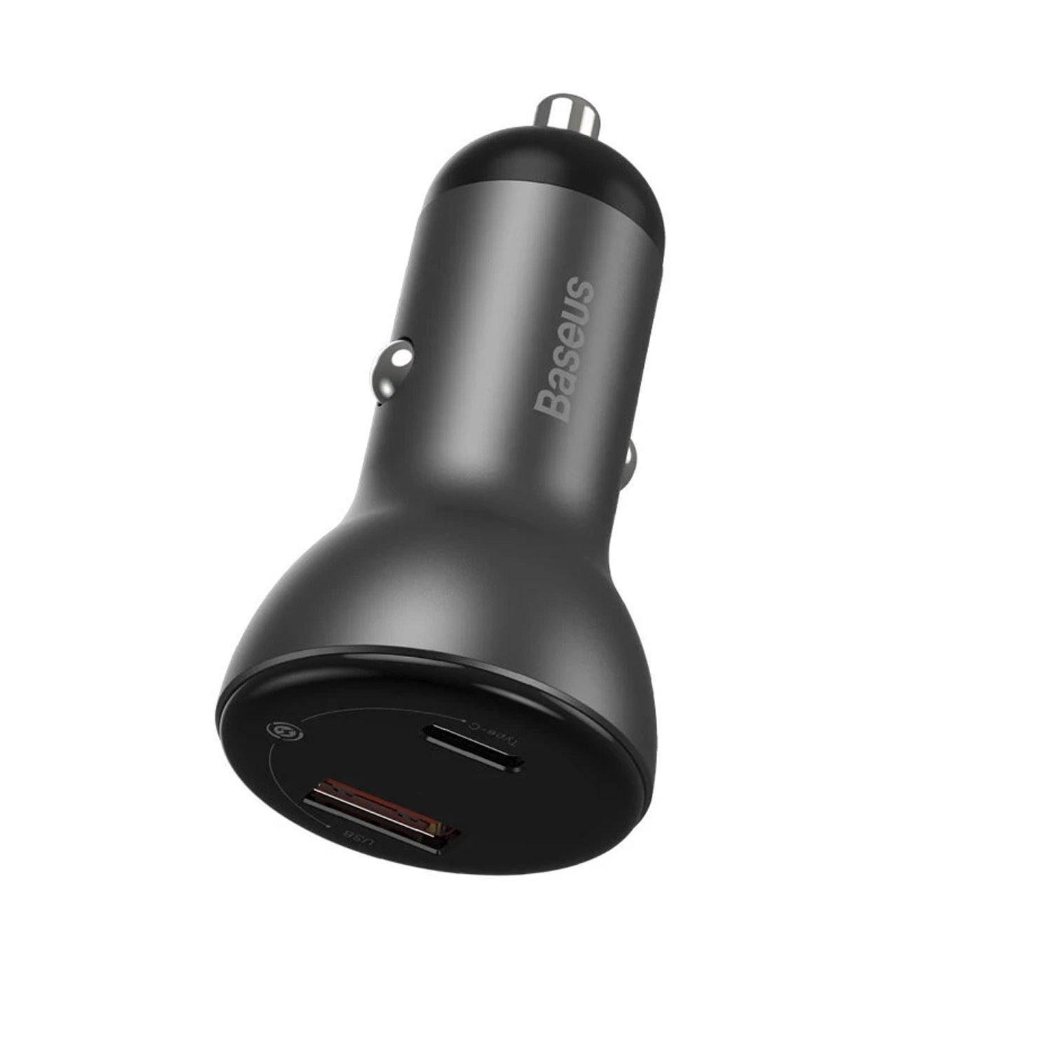 Cargador de Auto Digital PPS Dual QC 3.0 45 W + Cable USB C 60 W Baseus-3