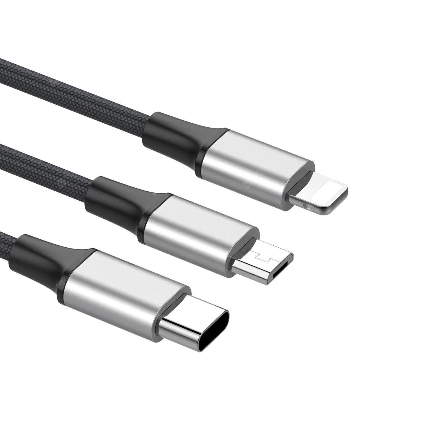 Cable de Carga USB C a Micro USB + Lightning + USB C 1.2 M Rapid Series Baseus-3