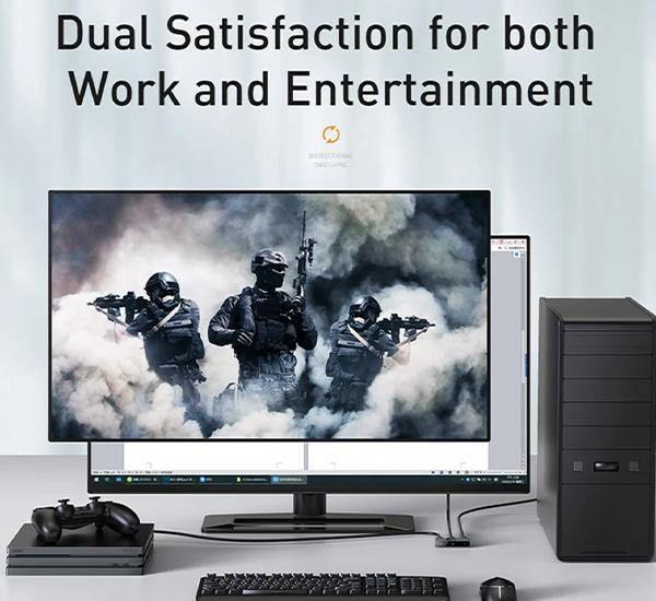 Adaptador HUB HDMI 4K Matrix 2 en 1 Splitter Baseus-1