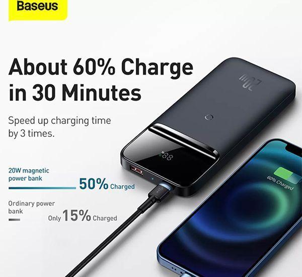 Bateria Externa 10.000 mAh Carga Inalambrica Rapida IP12 20 Watts Baseus-4