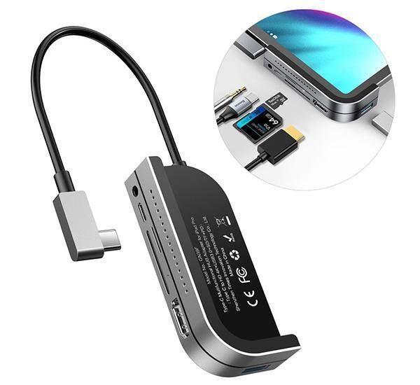 Adaptador HUB Tipo C iPad Pro 6 en 1 HDMI 4K Work Station Baseus-3