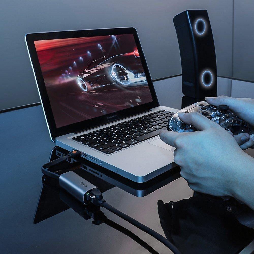 Adaptador USB A y USB C Gigabit RJ45 Steel Cannon Baseus-5