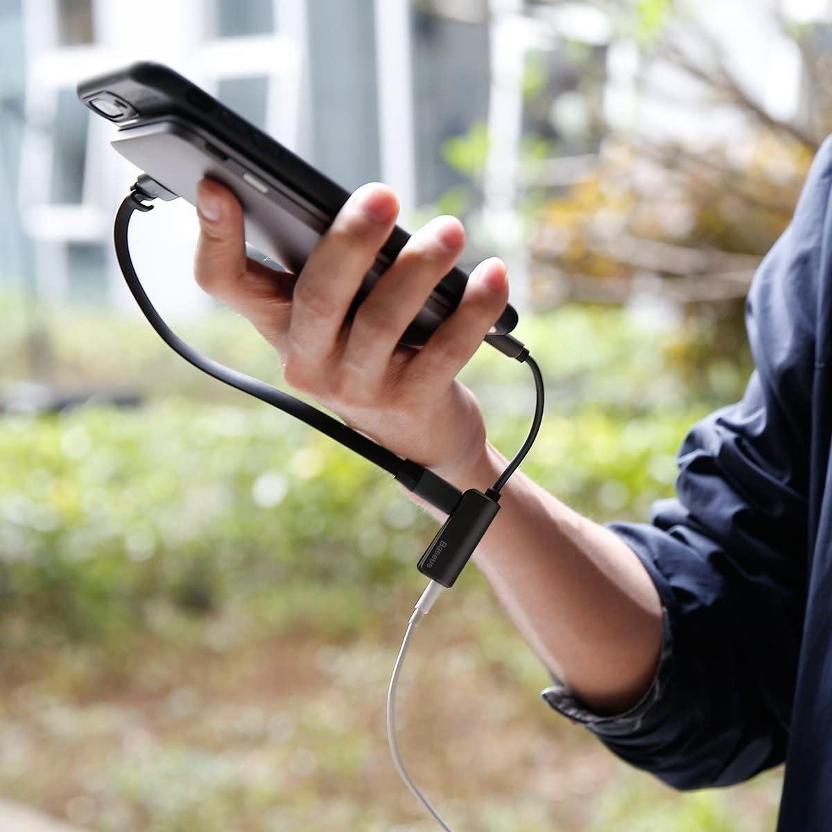 Adaptador Lightning Hembra Auxiliar 3.5mm y Carga L32 Lightning NO MFI Baseus-6